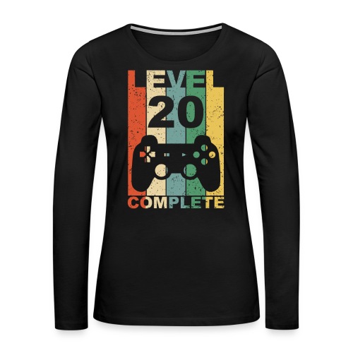 20. Geburtstag 20 Jahre Level Complete Gamer - Frauen Premium Langarmshirt