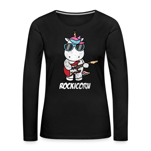 Rockicorn Rock n Roll Unicorn Einhorn Geschenkidee - Frauen Premium Langarmshirt