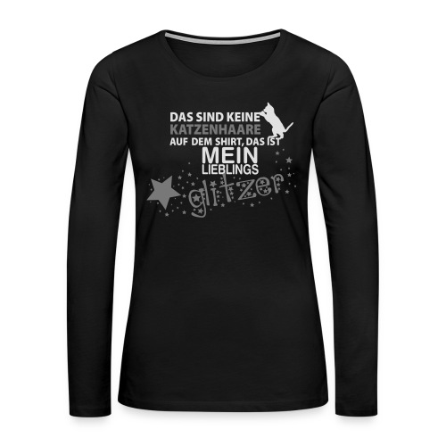 Vorschau: Glitzerkatze - Frauen Premium Langarmshirt