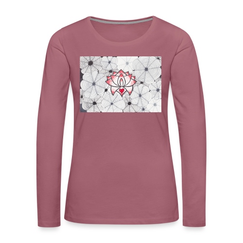 Lotus Heart - Maglietta Premium a manica lunga da donna