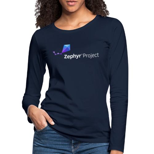 Zephyr Project Logo (white) - Premium langermet T-skjorte for kvinner