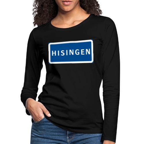Vägskylt Hisingen - Långärmad premium-T-shirt dam