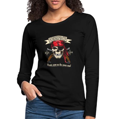 Nordseepiraten Piratenschädel Totenkopf Geschenke - Frauen Premium Langarmshirt