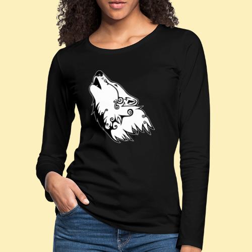 Le Loup de Neved (version contour blanc) - T-shirt manches longues Premium Femme