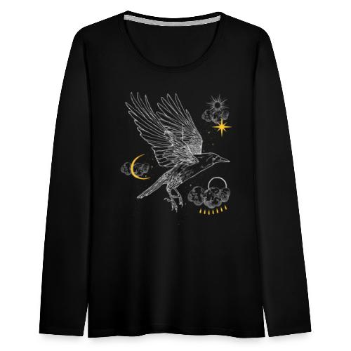 Crow In The Clouds - Dame premium T-shirt med lange ærmer