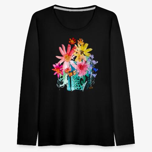 Blumenstrauß aquarell - Frauen Premium Langarmshirt