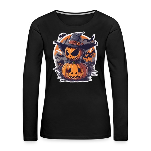 Halloween Kürbis - Frauen Premium Langarmshirt