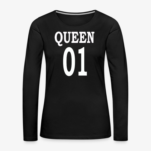 Queen01white - Premium langermet T-skjorte for kvinner