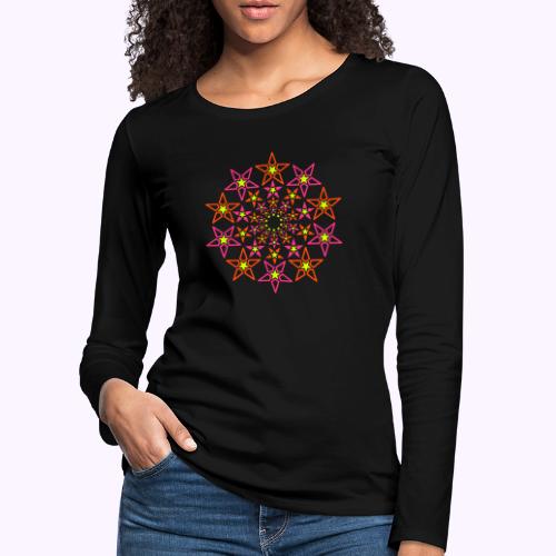 fractal star 3 couleur néon - T-shirt manches longues Premium Femme