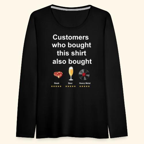 Steak, Beer & Heavy Metal Web Shop Design - Frauen Premium Langarmshirt