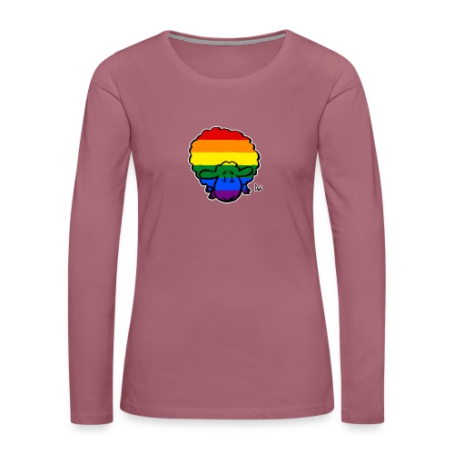 Rainbow Pride Sheep (schwarze Ausgabe) - Frauen Premium Langarmshirt