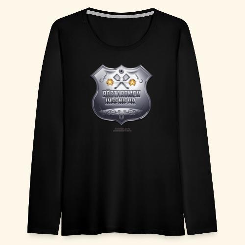 Grill T-Shirt Röstaromeningenieur Chrom Abzeichen - Frauen Premium Langarmshirt