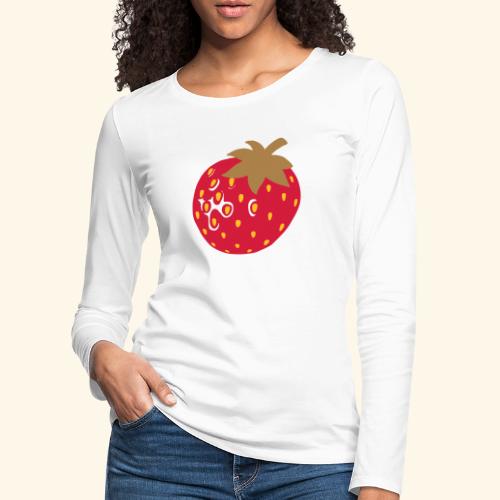 Erdbeere - Frauen Premium Langarmshirt