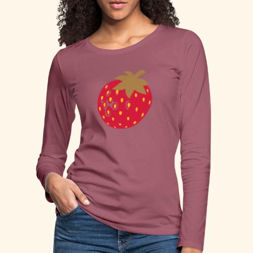 Erdbeere - Frauen Premium Langarmshirt