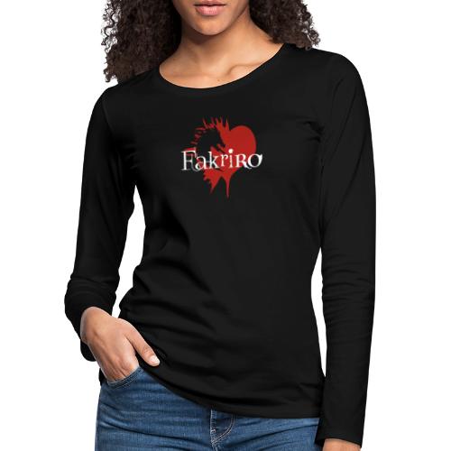 Fakriro Logo weiss mit Herz - Frauen Premium Langarmshirt