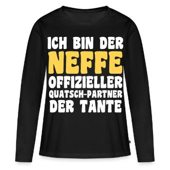Familienmotiv Neffe - Frauen Premium Bio Langarmshirt - Schwarz - Vorne - Julia (174cm)