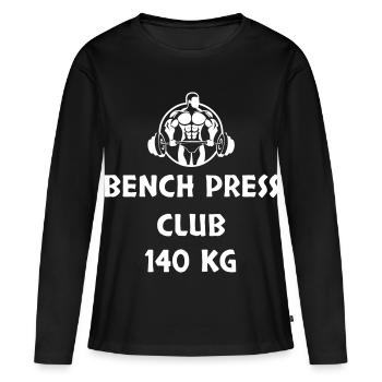 DÉVELOPPÉ COUCHÉ CLUB 140 KG - T-shirt manches longues Premium bio Femme - noir - Devant - Julia (174cm)