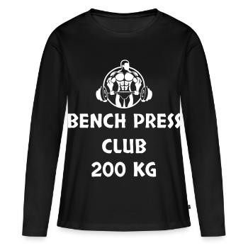 DÉVELOPPÉ COUCHÉ CLUB 200 KG - T-shirt manches longues Premium bio Femme - noir - Devant - Julia (174cm)