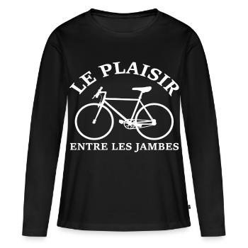 Le plaisir du velo - T-shirt manches longues Premium bio Femme - noir - Devant - Julia (174cm)