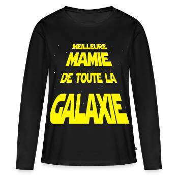 Meilleure mamie de la galaxie - T-shirt manches longues Premium bio Femme - noir - Devant - Julia (174cm)