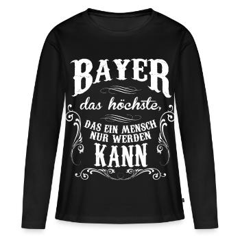 Bayer - Frauen Premium Bio Langarmshirt - Schwarz - Vorne - Julia (174cm)