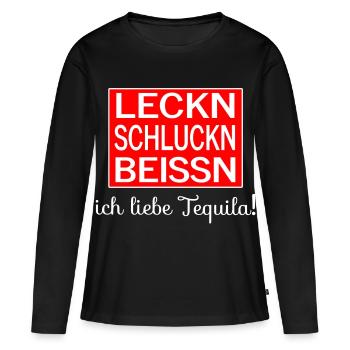 Tequila - Frauen Premium Bio Langarmshirt - Schwarz - Vorne - Julia (174cm)