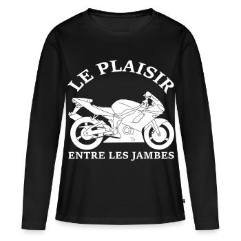 Le plaisir de la moto - T-shirt manches longues Premium bio Femme - noir - Devant - Julia (174cm)