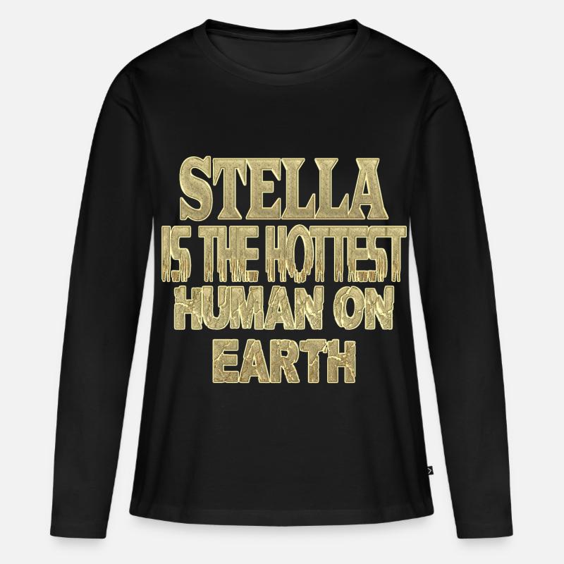 Stella - Frauen Premium Bio Langarmshirt - Schwarz