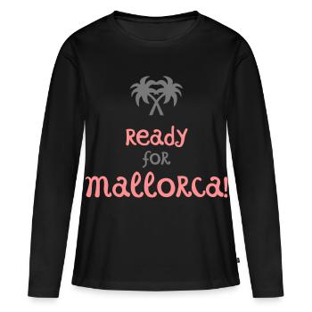 Mallorca - Women's Premium Organic Long Sleeve Shirt - black - Front - Julia (174cm)