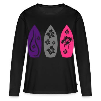 planche de surf - T-shirt manches longues Premium bio Femme - noir - Devant - Julia (174cm)