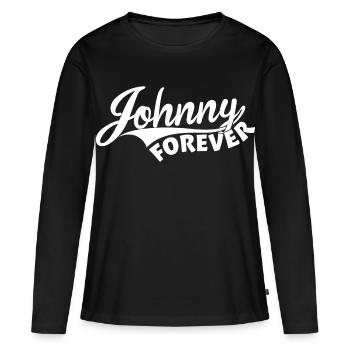 Johnny Forever - T-shirt manches longues Premium bio Femme - noir - Devant - Julia (174cm)