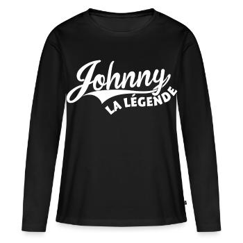 Johnny la légende - T-shirt manches longues Premium bio Femme - noir - Devant - Julia (174cm)