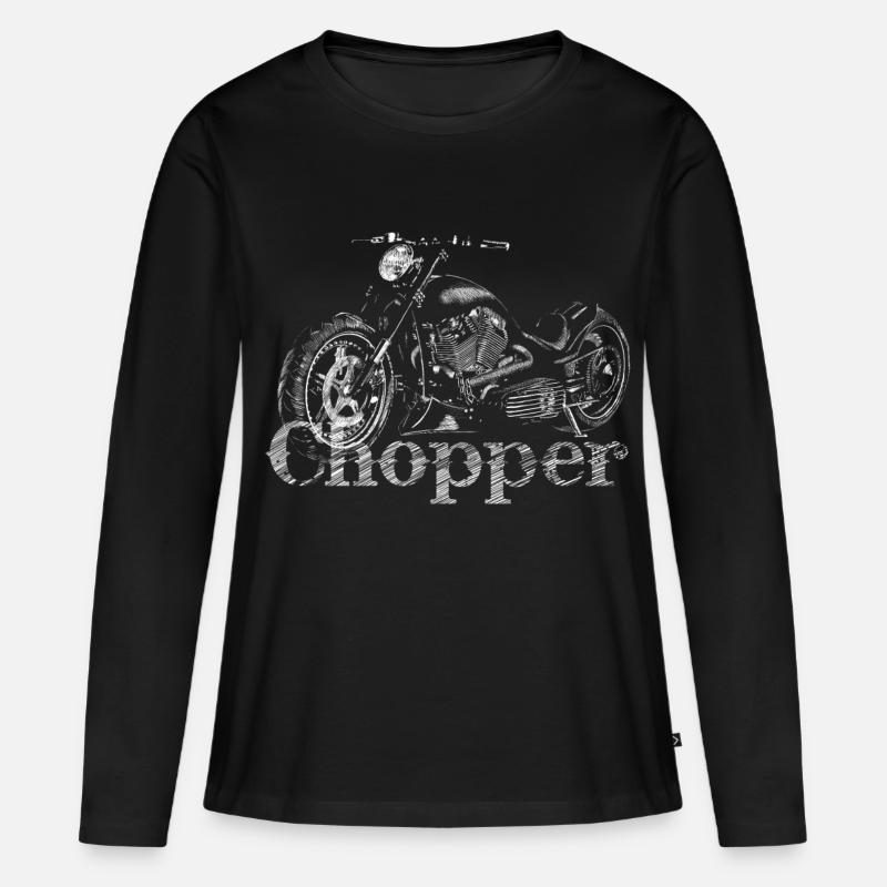 chopper - Frauen Premium Bio Langarmshirt - Schwarz