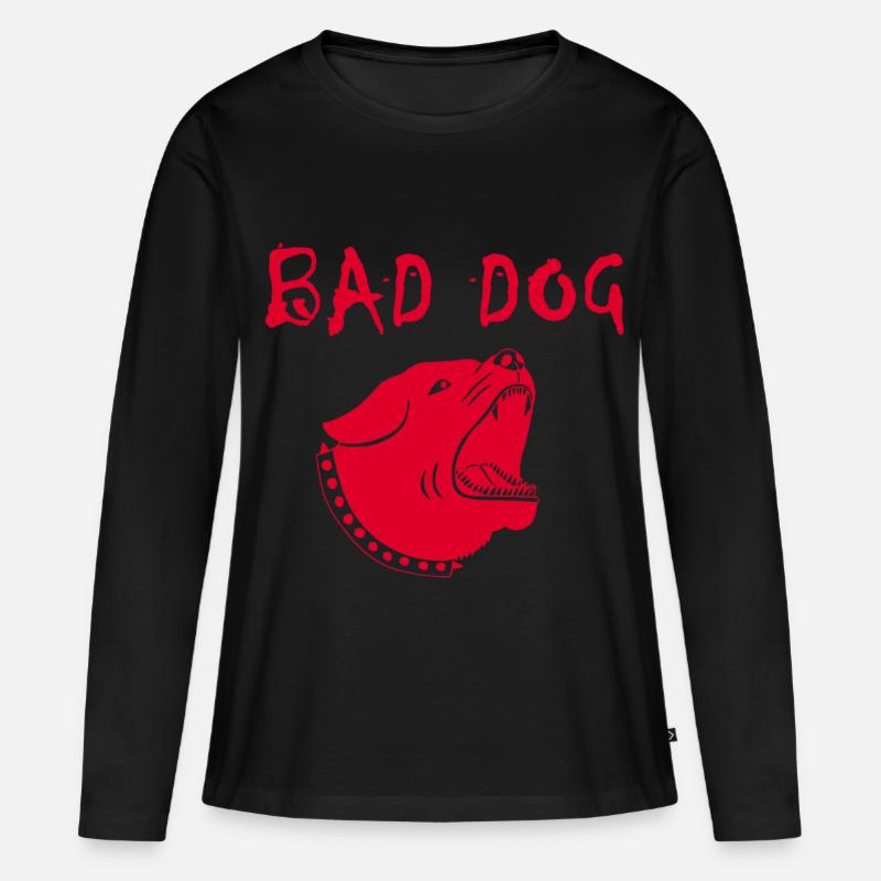 Böser Hund - Frauen Premium Bio Langarmshirt - Schwarz