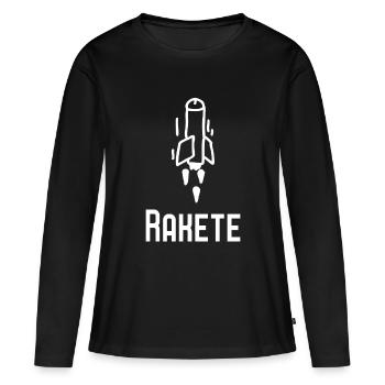 Idée cadeau Pimmel Rakete Penis Funshirt Pervers - T-shirt manches longues Premium bio Femme - noir - Devant - Julia (174cm)