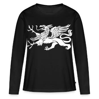 Rostock Greif - Vogel Greif - Frauen Premium Bio Langarmshirt - Schwarz - Vorne - Julia (174cm)