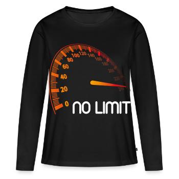 Tacho - No Limit - Frauen Premium Bio Langarmshirt - Schwarz - Vorne - Julia (174cm)