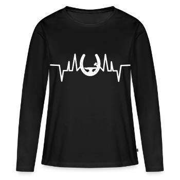 Sabots de fer à cheval - T-shirt manches longues Premium bio Femme - noir - Devant - Julia (174cm)