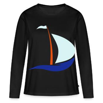 bateau à voile - T-shirt manches longues Premium bio Femme - noir - Devant - Julia (174cm)