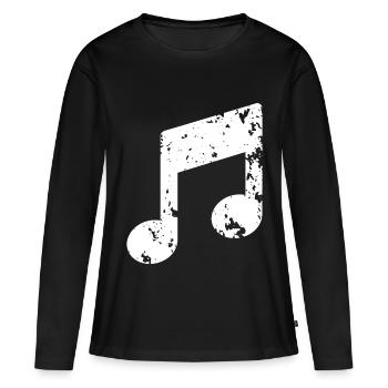 Musique Note - T-shirt manches longues Premium bio Femme - noir - Devant - Julia (174cm)