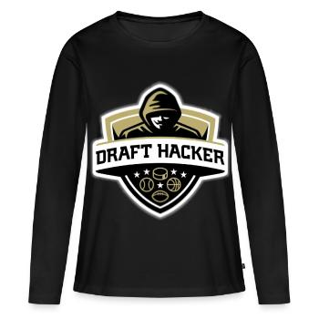 Draft Hacker - Frauen Premium Bio Langarmshirt - Schwarz - Vorne - Julia (174cm)