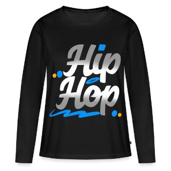 Hip Hop - Frauen Premium Bio Langarmshirt - Schwarz - Vorne - Julia (174cm)