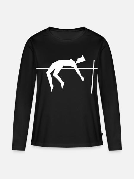 Hochsprung - Frauen Premium Bio Langarmshirt - Schwarz