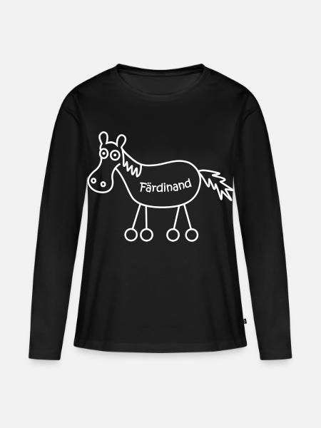 Färdinand, Ferdinand, Färt, Pferd - Frauen Premium Bio Langarmshirt - Schwarz
