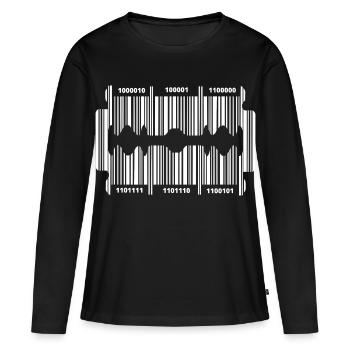 Razor blade with code - Women's Premium Organic Long Sleeve Shirt - black - Front - Julia (174cm)