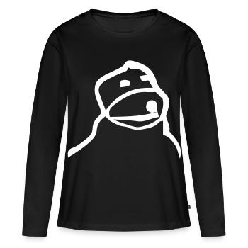 Flat Eric - Frauen Premium Bio Langarmshirt - Schwarz - Vorne - Julia (174cm)