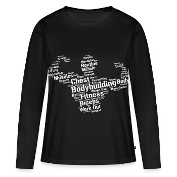 Bodybuilder - T-shirt manches longues Premium bio Femme - noir - Devant - Julia (174cm)