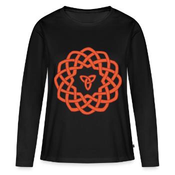 Fleur celte - T-shirt manches longues Premium bio Femme - noir - Devant - Julia (174cm)