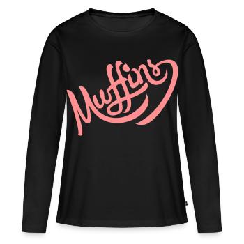 muffin - T-shirt manches longues Premium bio Femme - noir - Devant - Julia (174cm)