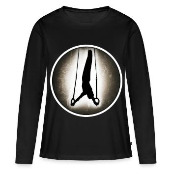 Gymnastique - Anneaux - T-shirt manches longues Premium bio Femme - noir - Devant - Julia (174cm)
